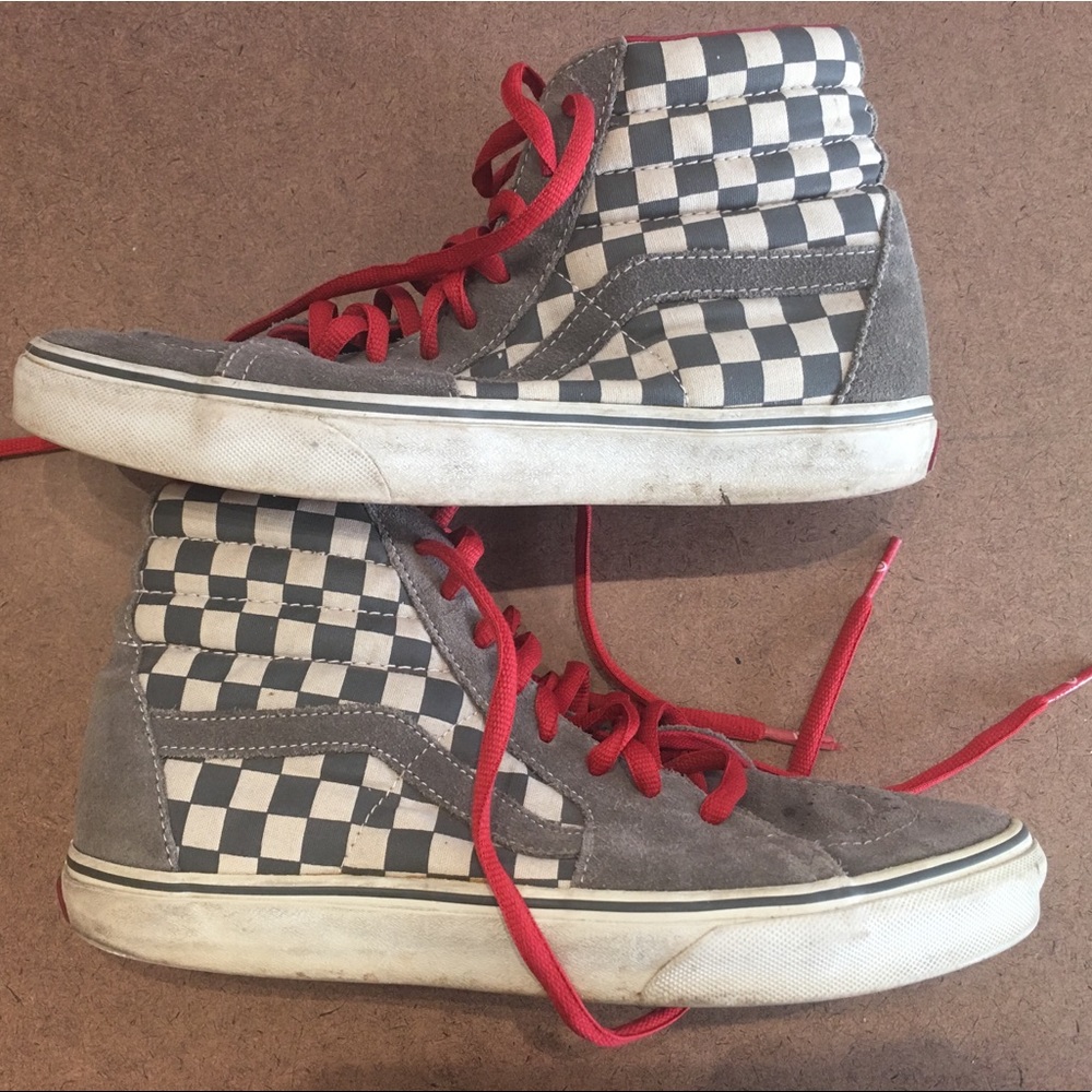 Vans Sk8-Hi Men's Checker High Tops - Picture 3 of 6